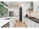 Contemporary kitchen with stainless steel appliances, granite countertops, and sleek white cabinets at 4608 Rockwood Dr, Waxhaw, NC 28173
