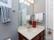 Cozy bathroom features a sink with storage and a decorative mirror and accessories at 52538 Winchester St, Fort Mill, SC 29707
