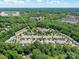 Community Clubhouse and serene neighborhood with lush trees and well-maintained townhomes at 10727 Ryan Courtney Sq, Mint Hill, NC 28227