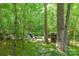Secluded backyard fire pit area with stone pathway and plenty of seating at 17219 Grand Central Way, Cornelius, NC 28031