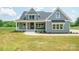 Charming two-story home with gray siding, covered front porch, manicured lawn, and walkway at 175 Lone Pine Rd, Statesville, NC 28625