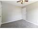 This bedroom has neutral walls and gray carpet at 183 Bellelaine Dr, Mooresville, NC 28115