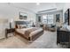 Well-lit main bedroom with contemporary decor, including decorative lamps and an art piece at 2526 Mabel Ln, Monroe, NC 28110