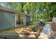 Back porch with wood deck and sliding glass doors at 2933 Hilliard Dr, Charlotte, NC 28205