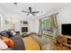 The living room features a sliding glass door that leads to the backyard at 2933 Hilliard Dr, Charlotte, NC 28205