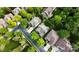 Aerial view features neighborhood streets and well-manicured lawns at 4122 Banfield Pl, Charlotte, NC 28226