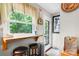 Cozy breakfast nook with bar seating and a window offering pleasant views of the backyard at 4705 Campground View Rd, Catawba, NC 28609