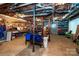 Unfinished basement area providing ample storage with exposed ceilings at 6766 Little Mountain Rd, Sherrills Ford, NC 28673