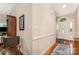 Inviting foyer featuring hardwood floors, decorative glass door, and arched transom window at 752 Pinebough Ln, Rock Hill, SC 29732