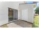 Inviting back patio with convenient access to both the interior and exterior storage at 7718 Petrea Ln, Charlotte, NC 28227