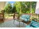 Relaxing outdoor deck with comfortable seating and view of the backyard at 808 Sharon Dr, Waxhaw, NC 28173