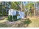 Well-maintained storage shed with flower box and manicured landscaping at 162 Kenway Loop, Mooresville, NC 28117