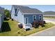Side view of the house showing back entrance, including new steps and porch area at 3588 County Down Ave, Kannapolis, NC 28081