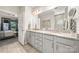 Spacious bathroom featuring a double vanity with granite countertops and tiled shower at 3588 County Down Ave, Kannapolis, NC 28081