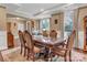 Formal dining area featuring a tray ceiling, hardwood floors, and large windows at 4071 Thames Cir, Fort Mill, SC 29715