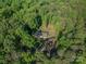 Aerial view of a house nestled among dense trees with a detached shed on the property at 4920 Morrison Houser Trl # 2, Lincolnton, NC 28092