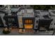 Aerial view of modern townhouses, highlighting rooftop decks, dark garage doors, balconies, and the property's layout at 614 Queens Rd, Charlotte, NC 28207