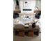 Overhead view of modern living room with glass table, and stylish seating and decor at 614 Queens Rd, Charlotte, NC 28207
