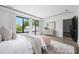 Spacious primary bedroom offers a neutral color palette, a rug, and a sitting area at 614 Queens Rd, Charlotte, NC 28207