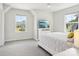Bright bedroom features two large windows, a TV, and a comfortable bed with patterned bedding at 6295 Ashton Park Dr, Denver, NC 28037