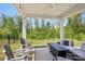Relaxing covered patio featuring comfortable seating and a serene view of the backyard at 6295 Ashton Park Dr, Denver, NC 28037
