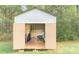 Outdoor shed with open doors, perfect for storage or a workspace at 6300 Bill Sain Rd, Vale, NC 28168
