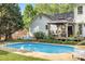 Backyard pool with a nearby gazebo and outdoor seating at 709 Weldon Ln, Salisbury, NC 28146