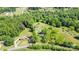 Aerial view of a multi-house property featuring lush greenery and serene surroundings at 940 Hatchett Rd, Lincolnton, NC 28092