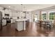 Spacious kitchen featuring a large island, modern appliances, and ample cabinet space at 9613 Fire Bellied Ct, Lancaster, SC 29720