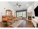 Spacious living room with vaulted ceiling, fireplace, and lots of natural light at 11329 Corliss Ave, Charlotte, NC 28277