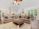 Spacious living room with open floor plan, hardwood floors, and an abundance of natural light at 11727 Dunham Dr, Matthews, NC 28105