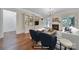 This spacious living room features built-in shelving, fireplace, and plenty of natural light at 128 Spears Creek Dr, Mooresville, NC 28117