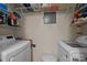 Practical laundry room with washer, dryer, shelves and plenty of storage at 1608 Sharon W Rd # 55, Charlotte, NC 28210