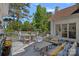 This spacious deck has ample seating around a central table for outdoor enjoyment at 17924 River Ford Dr, Davidson, NC 28036