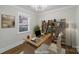 Modern home office with stylish desk, shelving, and a large window providing natural light at 1909 Summey Ave, Charlotte, NC 28205