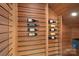 Unique wine rack installation in room with wood details at 19501 River Falls Dr, Davidson, NC 28036