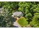Aerial shot showcasing the home's well-manicured lawn and surrounding trees, providing privacy and natural beauty at 2008 Highland St, Charlotte, NC 28208