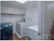 Practical laundry room with modern washer and dryer, plus convenient shelving for organization at 3219 Spring Valley Dr, Gastonia, NC 28052