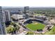 Expansive aerial view showcasing Truist Field, with the Charlotte skyline, emphasizing its prime location and nearby amenities at 333 W Trade St # 805, Charlotte, NC 28202