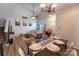 Inviting living room and dining area boasts a chandelier, ceiling fan, and comfortable seating at 3412 Summerfield Ridge Ln, Matthews, NC 28105