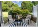 Outdoor patio with seating, plants, and privacy fencing, perfect for relaxing or entertaining at 3412 Summerfield Ridge Ln, Matthews, NC 28105