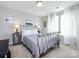 Bedroom with neutral walls and featuring a metal bed frame and large bright windows at 4012 Martele Dr, Mint Hill, NC 28227