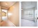 Upstairs hallway leading to bedrooms and boasting neutral walls and plush carpeting at 4047 Rainbow Hills Dr, Hickory, NC 28602