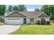 Attractive home with a well-kept lawn, a two-car garage, and a vibrant blue front door at 5057 Sedgefield Dr, Lancaster, SC 29720
