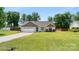 Charming single-story home featuring a well-manicured lawn, attached garage, and a delightful blue front door at 5057 Sedgefield Dr, Lancaster, SC 29720