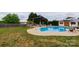 Expansive backyard with in-ground pool, outdoor bar, and lush landscaping at 7740 Freeze Rd, Kannapolis, NC 28081