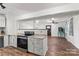 Contemporary kitchen with stainless appliances, and an open layout to the living area at 93 34Th Street Nw Ct, Hickory, NC 28601