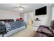 Spacious main bedroom boasts ensuite access, natural light and neutral decor at 9588 Marquette Nw St, Concord, NC 28027