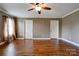 Inviting living room with hardwood floors and neutral walls offers a versatile living space at 110 Carol Lyn Dr, Kings Mountain, NC 28086