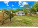 Lush backyard with green grass, a wooden fence, and plentiful foliage at 1104 Venus St, Kannapolis, NC 28083